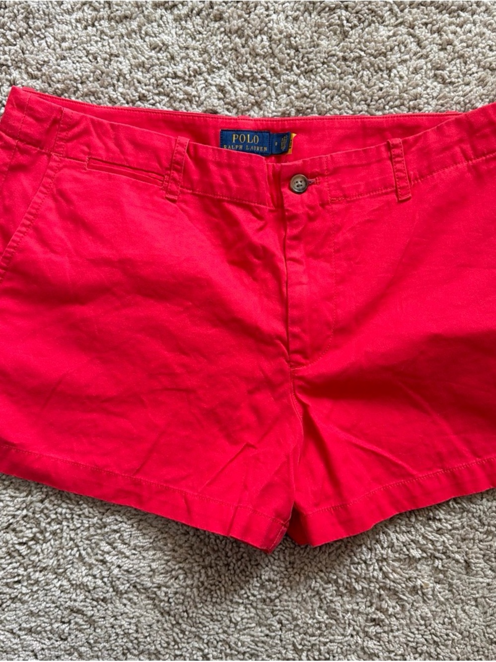 Polo by Ralph Lauren Women s Red Cotton Chino Shorts size 8